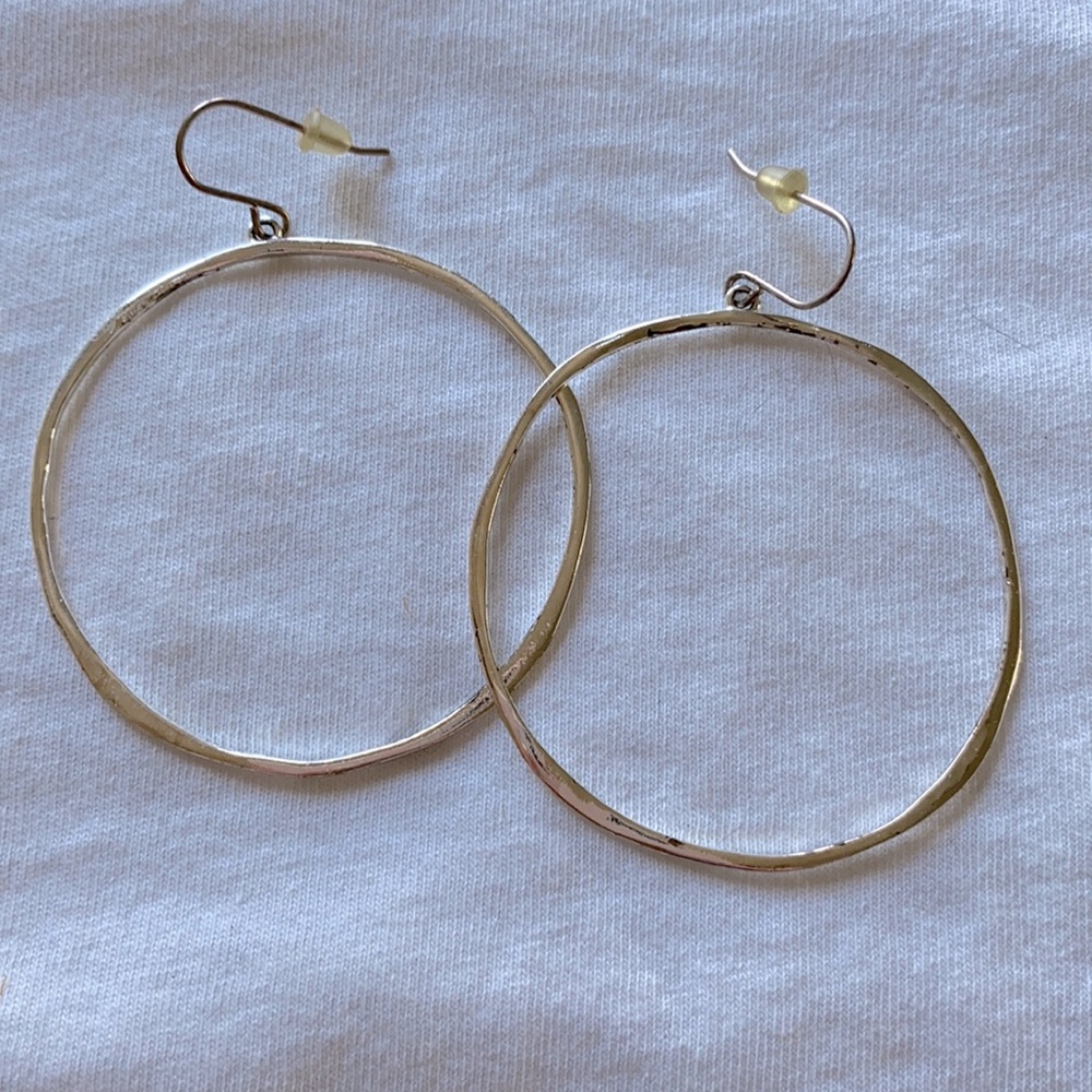 Gorjana G ring hoop earrings in silver